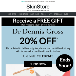 20% Off Dr Dennis Gross Ends Tomorrow⏰