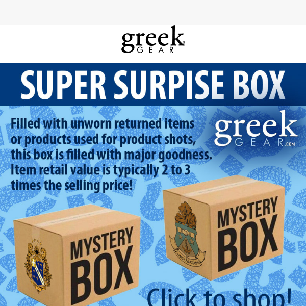 Our Greek Goodie Mystery Boxes Sell Out Fast -  Hurry!🎁