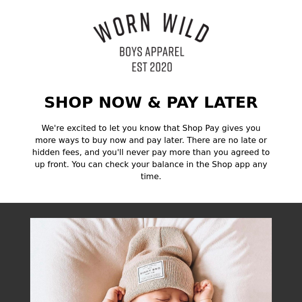 Now you can buy now and pay later with Shop Pay!