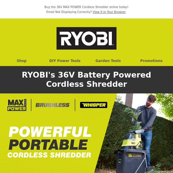 Introducing Ryobi's First Cordless Shredder