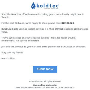 koldtec January Sale - save $28 on Bundles