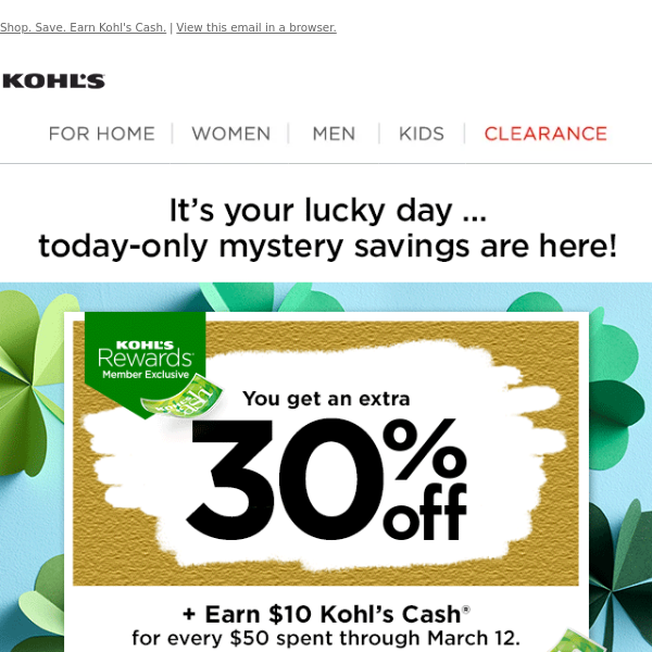 Kohl's Cardholders: Extra 30% Off + FREE Shipping on ANY Order & Earn Kohl's  Cash