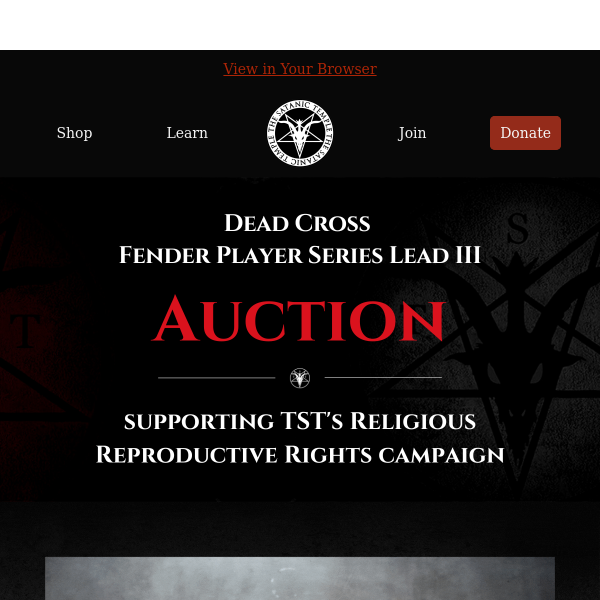 Dead Cross Guitar Auction Supporting Religious Reproductive Rights