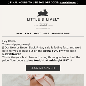 🚀 This is It, Little & Lively ! Last Chance for 50% Off Markdowns!