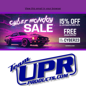 UPR Cyber Monday Sale!