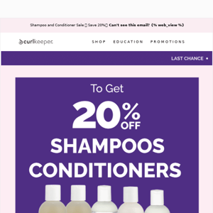 Ends today- Shampoo and Conditioner Sale ⏳ Save 20%