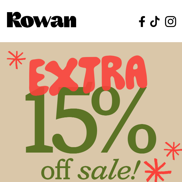 Extra 15% off sale items