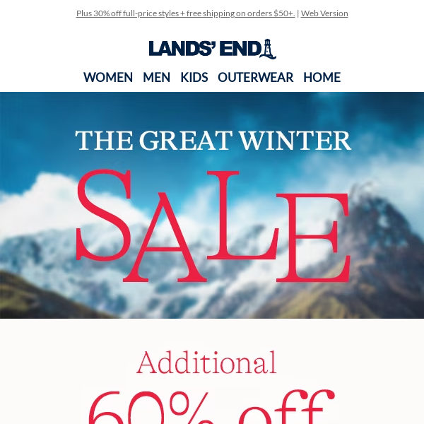 Don’t miss the Great Winter Sale - save up to 75% on sale styles