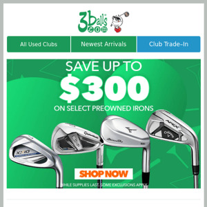 Shop Now & Save on Used Clubs, Tech & More