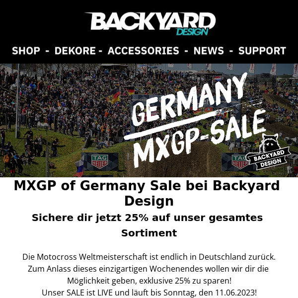 MXGP of Germany Sale bei Backyard Design
