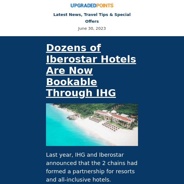 Book Iberostar hotels via IHG, Delta and El AL launch codeshare, a 100k point offer, and more...