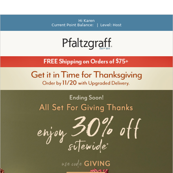 All Set for Giving Thanks: 30% OFF!