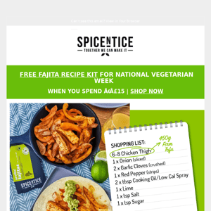 Day 1 offer - Free Fajita Kit & Recipe! 🥕