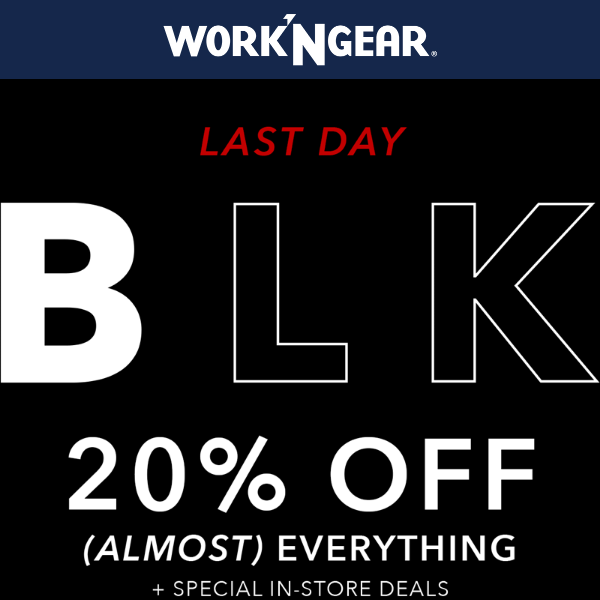 ENDS TODAY: 20% Off Black Friday Sale