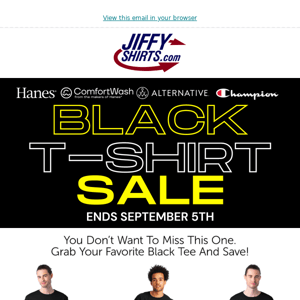Save on Select Tees in Black!