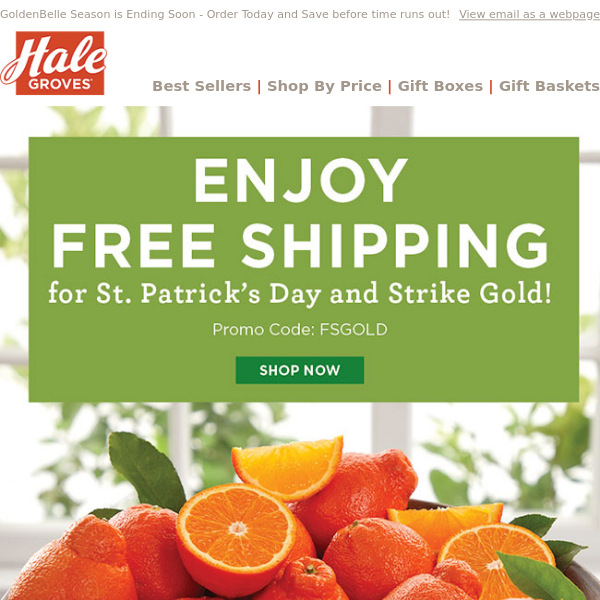 Enjoy FREE Shipping on Goldenbelles for St. Patrick's Day and Strike Gold!