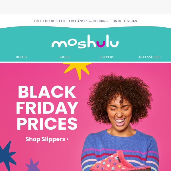 🎁 Bestselling Moshulu Slippers Now £32 🎄