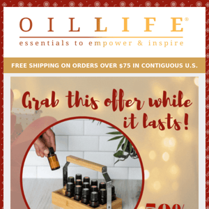 🌿 Today's Twelve Days of Holidays Deal: Half-Price on Our Eco-Friendly Bamboo Oil Caddy!