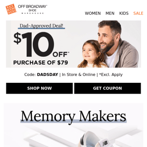 $10 OFF + more savings in time for Father's Day