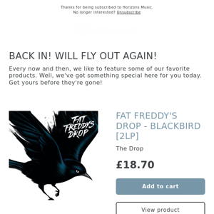 BACK IN! FAT FREDDY'S DROP - BLACKBIRD [2LP]