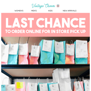 🚨Last Chance To Order Online For In Store Pick Up!🚨