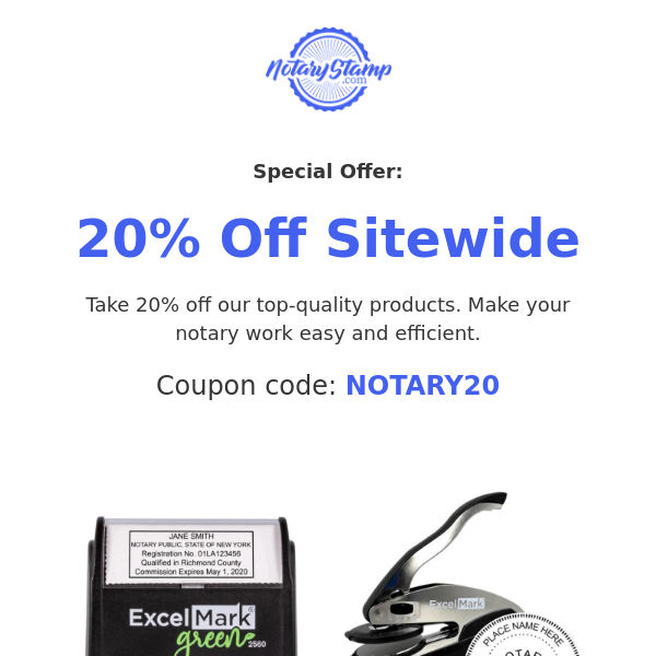 Special Offer: 20% Off Sitewide!