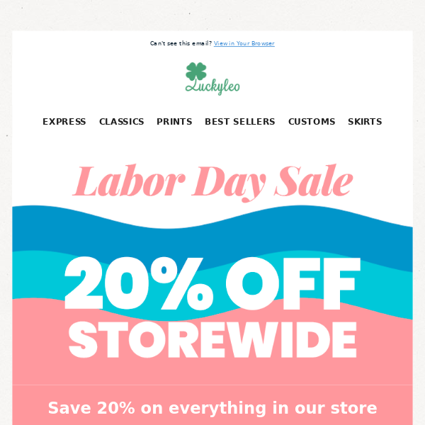 20% OFF Storewide Labor Day Sale 🚨