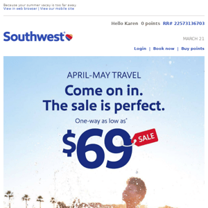 $69 spring sale—jump on it!