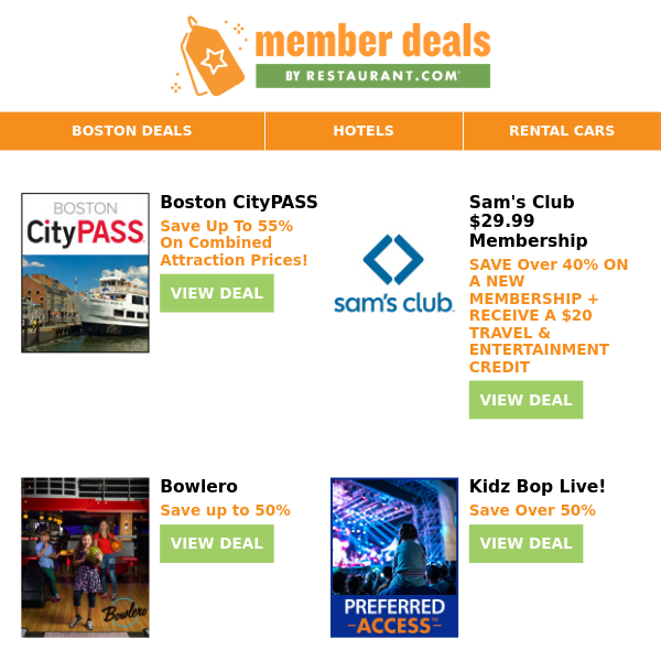 Boston CityPASS | Sam's Club $29.99 Membership | Bowlero