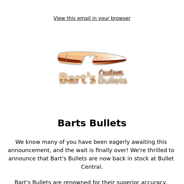 Barts Bullets - Back In Stock