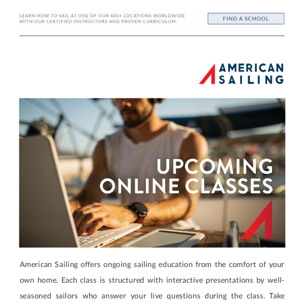 Upcoming Online Classes: How to Choose a Cruising Boat, Advanced Cruising & Seamanship, Diesel Engines, Couples Sailing, and Keeping your Boat Shipshape