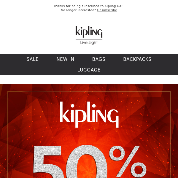 Kipling UAE - Latest Emails, Sales & Deals