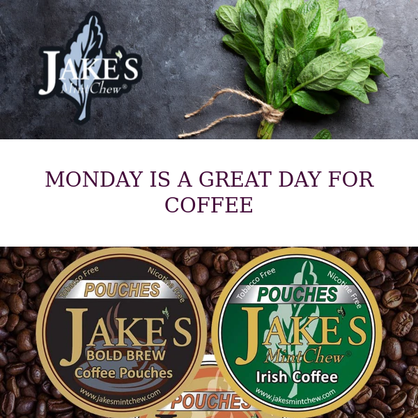Jake's Monday Flash Sale featuring coffee flavors - 27% off on first 100 orders