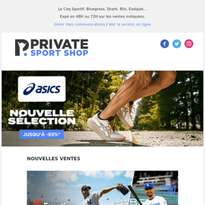 Asics : nouvelle sélection jusqu'à -83% | Fanatics, Head, O'Neill, Puma