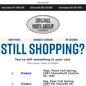 Items remain in your shopping cart