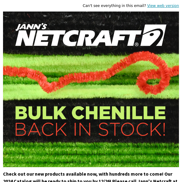 New Products are Here! Bulk Chenille Back in Stock!