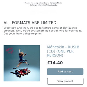 EXTREMELY LIMITED! Måneskin - RUSH