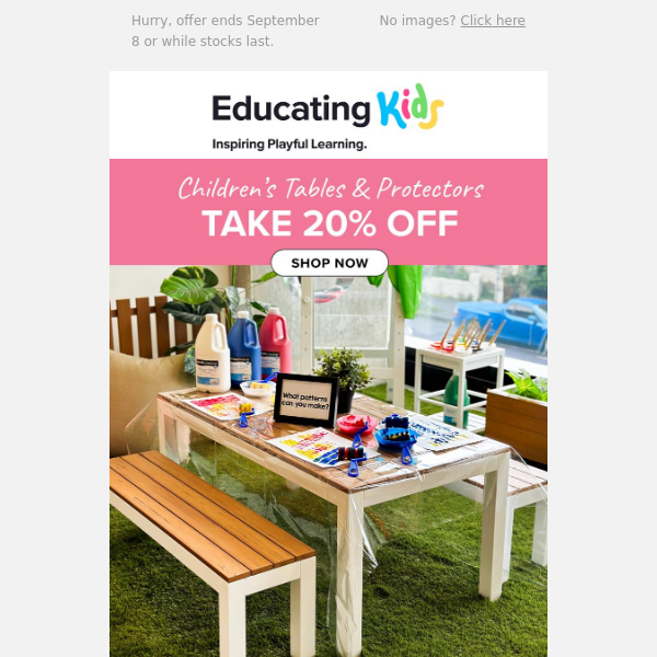 ✨Children's Tables & Protectors✨Take 20% Off
