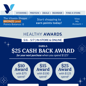 The Vitamin Shoppe: Cash Back Awards are waiting!