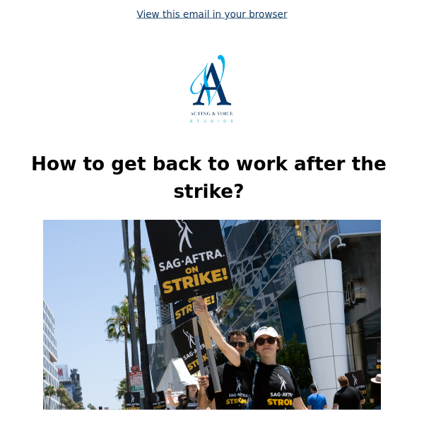 Get Acting Work after the Strike!