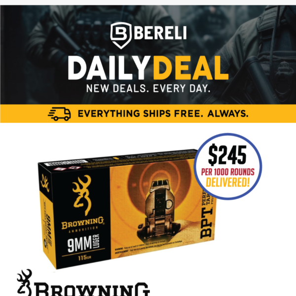 Daily Deal 🍀👀 Look Who’s Lucky! Browning 9mm FMJ Discounted Pricing, Come & Get It