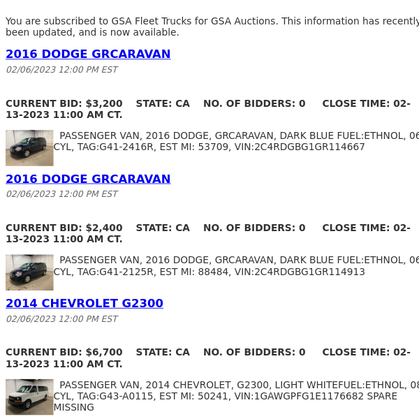 GSA Auctions GSA Fleet Trucks Update