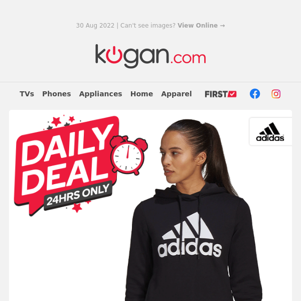 Daily Deals: Adidas Women's Hoodie, Balloon Dog Toy, & Kogan Agora XI