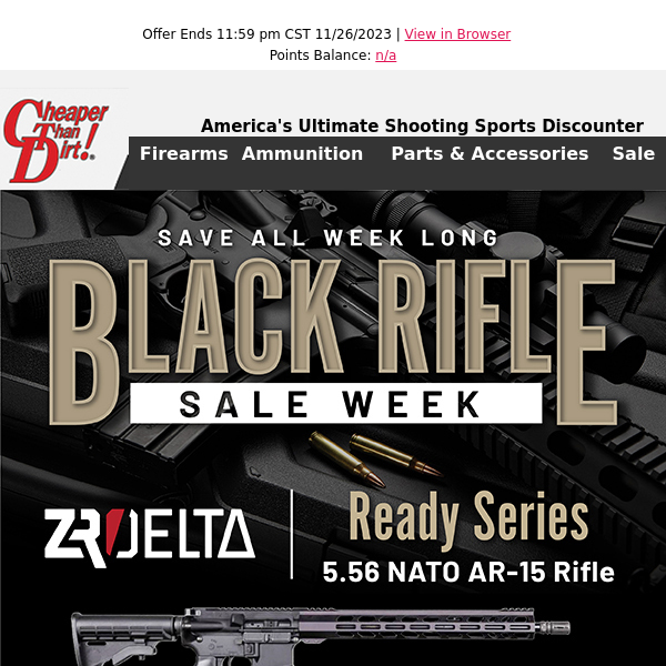 Biggest Savings of the Year on Black Rifles and Ammo Is Here