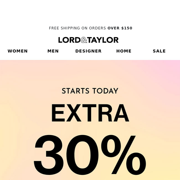 Extra 30% off all sale is ON!