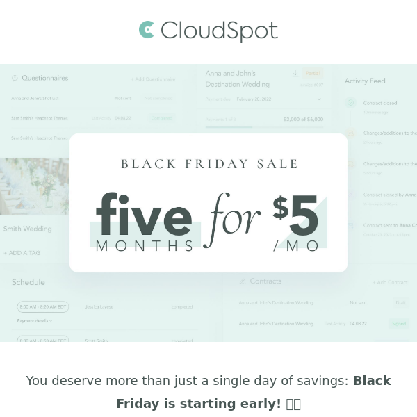 Our Black Friday Deal 👉 $5/mo for 5 months!