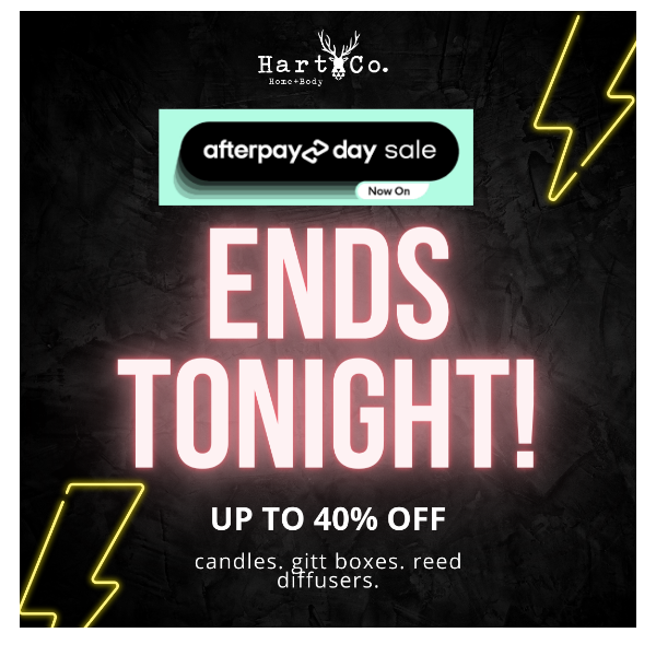 AFTERPAYDAY SALE ENDS MDINIGHT TONIGHT! UP TO 40% OFF 🎉🎊