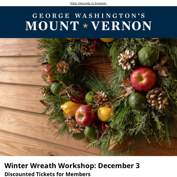 Winter Wreath Workshop: December 3