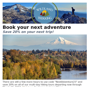 Still time to save on your next adventure