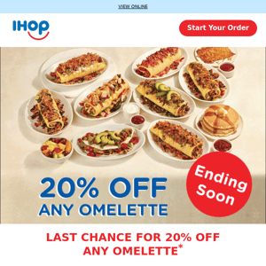20% Off Any Omelette Is Ending Soon
